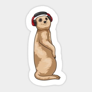 Meerkat Headphone Music Sticker